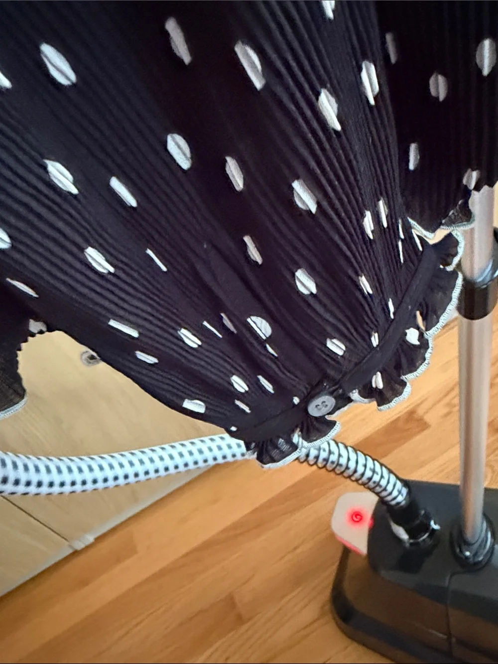 J. Crew Black Blouse with White Dot Print